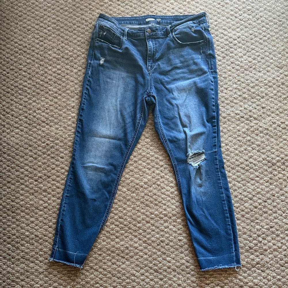 Old Navy Distressed Dark Blue Jeans